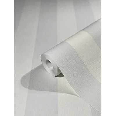 Immagine di WALLCOVER Carta da parati blu in tessuto non tessuto, motivo a strisce, colore bianco e azzurro, linee moderne, struttura fine, 10,05 x 0,53 m, made Germany