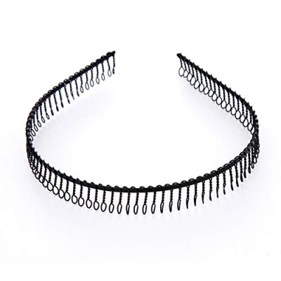 Immagine di mollensiuer Cerchietto per capelli unisex, in metallo, 6 pezzi, colore: nero, accessorio donne e uomini
