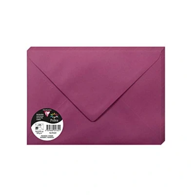 Immagine di Clairefontaine 5762C Pacco da 20 Buste gommate Formato C5 16,2x22,9cm 120g/m² Colore Fragola Inviti Eventi e Corrispondenza Gamma Pollen Carta Premium Liscia