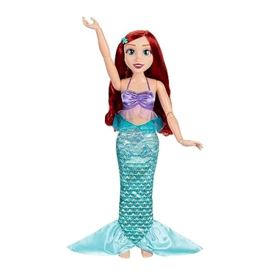 Immagine di Disney Princess bambola alta 80 cm di Ariel con accessori, una compagna gioco perfetta, completamente articolata, sta anche in piedi da sola!
