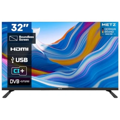 Immagine di Metz MTE2000Z TV, 32 Pollici, HD, Televisore, 1366x768, Dolby Digital, Direct LED, Borderless Design, HDMI, USB, DVB T/T2, C, S/S2 CI+