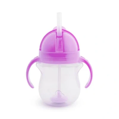 Immagine di Munchkin Click Lock Tip &amp; Sip Tazza con cannuccia, per bambini Senza BPA, a prova di perdite, Cannuccia peso, Bottiglie 7oz/207ml, Viola