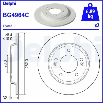Immagine di Disco freno DELPHI BG4964C indietro, completo, 2 pezzo