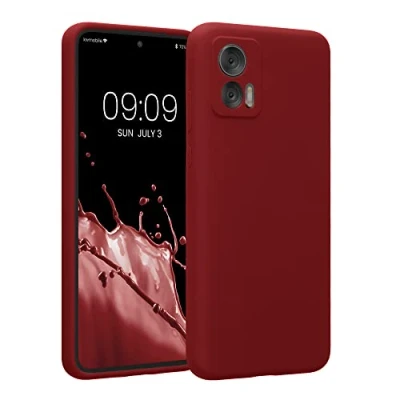 Immagine di kwmobile Custodia Compatibile con Motorola Edge 30 Neo Cover Back Case per Smartphone in Silicone TPU Protezione Gommata rosso rabarbaro