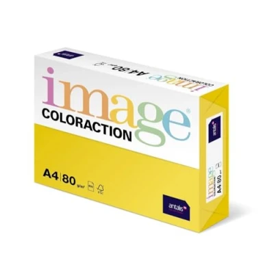 Immagine di Antalis Coloraction 89609 Risma di carta colorata, formato A4, 500 fogli, 80 g/m2, colore: Giallo canarino
