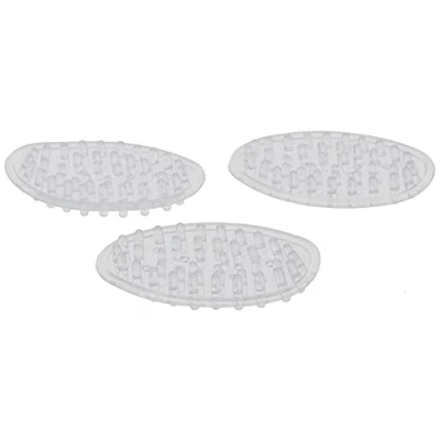 Immagine di iDesign Portasapone, Piccolo porta sapone bagno ovale in plastica, Set da 3 saponetta con elementi rilievo, trasparente