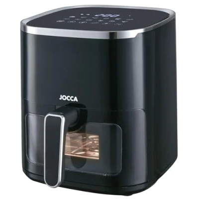 Immagine di JOCCA Friggitrice ad Aria Calda da 5 litri Senza Olio Air Fryer Timer Temperatura Regolabile Schermo LED Tattile Risparmio Energetico (Nero2)