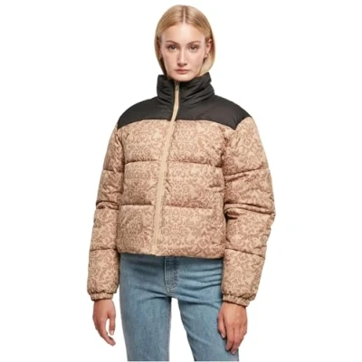 Immagine di Urban Classics AOP Retro Puffer Giacca invernale, Donna, Taglia: XXL, Unionbeigedamast
