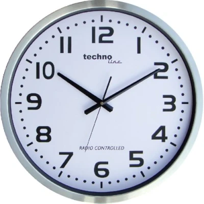 Immagine di TechnoLine WT 8995 Orologio da Parete Radio, Metallo, Argento, 50x5x50 cm