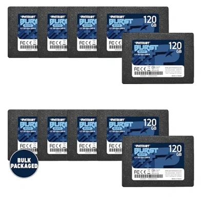 Immagine di Patriot Memory Burst Elite SATA 3 SSD da 120GB 2.5 Pollici Unità a Stato Solido Interna Confezione in Stock 10 Pezzi PBE120GS25SSD0B