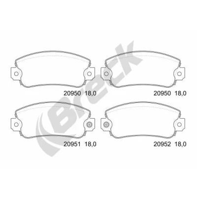 Immagine di BRECK 20950 00 702 10 Kit pastiglie freno Predisposto per contatto segnalazione usura FIAT: Panda I Hatchback, Punto Uno Hatchback