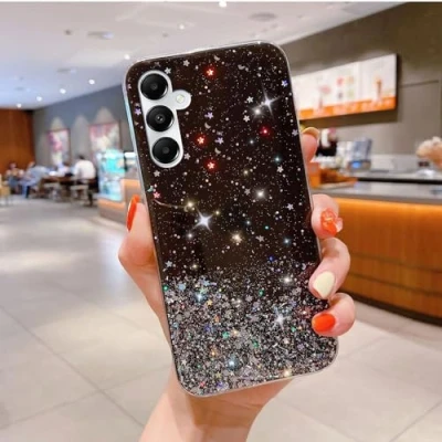 Immagine di Custodia Compatibile con Samsung Galaxy A14 4G 5G Cover Trasparente Brillantini Stellari Sottile Antiurto in TPU