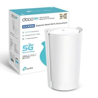 Immagine di TP Link Deco X3000 5G Router con Sim, Mesh WiFi 6, AX3000Mbps Dual Band, Modem Ultraveloce Velocità Fino a 3.4 Gbps, Porta WAN/LAN da 2.5 Alexa, Plug&amp;Play