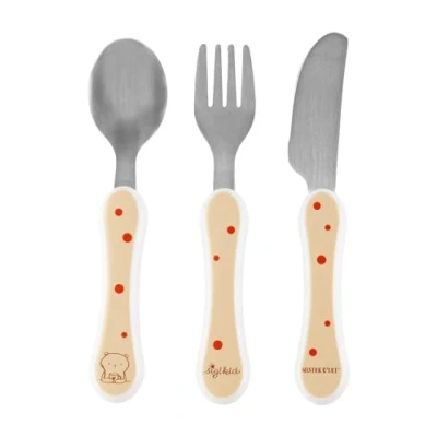Immagine di SIGIKID Mister O&#039;Lui 52924 Set di posate per bambini, 3 pezzi, cucchiaio, forchetta, coltello
