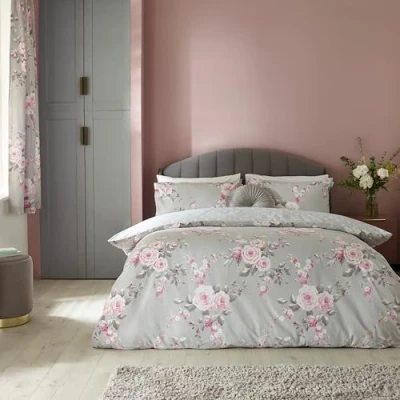 Immagine di Catherine Lansfield Canterbury Copripiumone doppio, colore: grigio