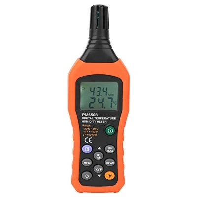 Immagine di Digitale Termometro, PEAKMETER MS6508 Misuratore di Umidità e Temperatura Igrometro con Punto Rugiada a Bulbo Bagnato 99 Capacità Memorizzazione Dati