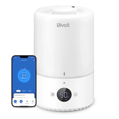 Immagine di LEVOIT Umidificatore Ambiente Smart Top Fill Dual 200S, 3L, Ultrasuoni a Nebbia Fredda per Bambini/Piante Dura da 25H, ≤28dB Silenzioso Auto Modo con Oli Essenziali, Timer