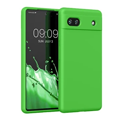 Immagine di kwmobile Cover per Google Pixel 6a Custodia Back Case Smartphone in Silicone TPU Protezione Gommata verde lime