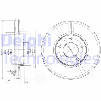 Immagine di DELPHI BG3547 Disco freno 305 28 5 ventilato Oleato non trattato senza cuscinetto ruota, anello sensore ABS JAGUAR: XK 8 Coupe, Coupe
