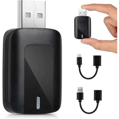 Immagine di Euakee Android Auto &amp; Car Play Adattatore Wireless, Plug 5GHz WiFi Wireless Dongle, Facile da Aggiornare Cablato a si Adatta 2016 +
