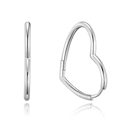 Immagine di Orecchini a cerchio in argento sterling forma di cuore