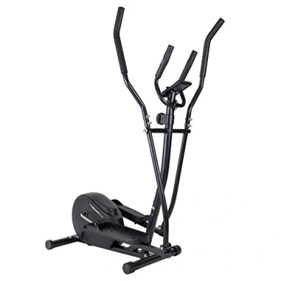 Immagine di TechFit Cyclette Ellittica da Casa con 8 Livelli di Resistenza, Massa volano 5 Kg, Display LCD Maniglia per Test della frequenza cardiaca (E 250)