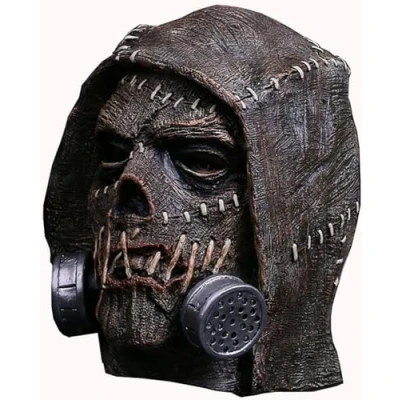 Immagine di eLymwoo Arkham, maschera in lattice spaventapasseri da cavaliere con elmetto per feste