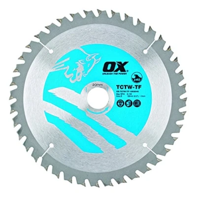 Immagine di ox tctw tf 1652040 40 denti taglio del legno ATB Thin Kerf, lama per sega circolare, 0 V, argento/blu, 165/20 mm