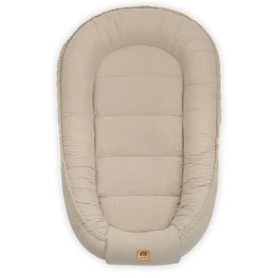 Immagine di PIMKO Nido per Neonato Riduttore lettino neonati Culla 60 x 90 cm mussola di cotone Beige Latte
