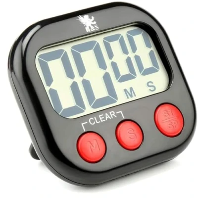 Immagine di H&amp;S Timer da Cucina Digitale Magnetico con Ampio Display LCD e Allarme Sonoro Contaminuti Batteria AAA Inclusa Cronometro Tavolo