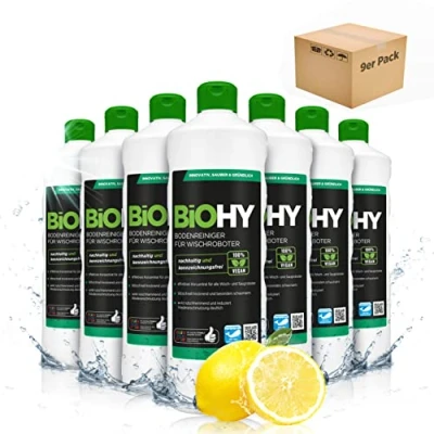 Immagine di BiOHY Detersivo per pavimenti robot di pulizia (9 bottiglie da 1l) Concentrato tutti i e aspirazione senza aloni su (Wischroboter Frisch)