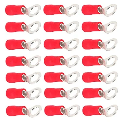 Immagine di Mintice 100 Pezzi Rosso Anello di Rame Connettore Terminale Isolato 16 22 Ga AWG Filo Crimpare Kit Cavo Connettori Elettrico Capocorda Presto M4
