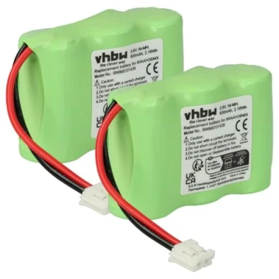 Immagine di vhbw 2x batteria compatibile con Telecom Italia Gipsy telefono fisso cordless (600mAh, 3,6V, NiMH) verde