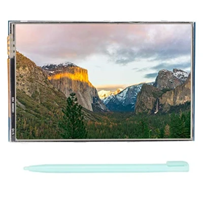 Immagine di Hakeetaa Schermo Raspberry Pi da 3,5 Pollici, Display Touch Screen LCD TFT Colorato con Risoluzione 480x320, Resistenza, per Schede Madri