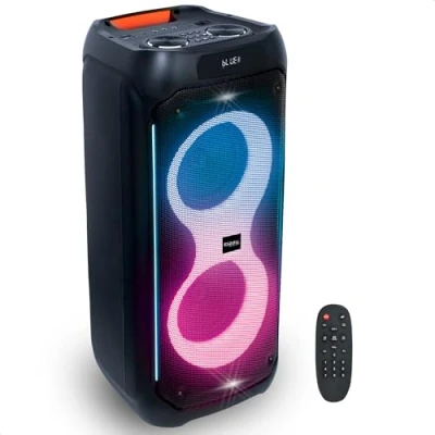 Immagine di Ibiza COLUMBA800 Potente altoparlante 2x8&quot;/20cm a batteria ricaricabile Bluetooth, Micro SD, USB, Aux, 2 MIC IN, 1 GT RCA OUT TWS LED infinito multicolore Impugnatura