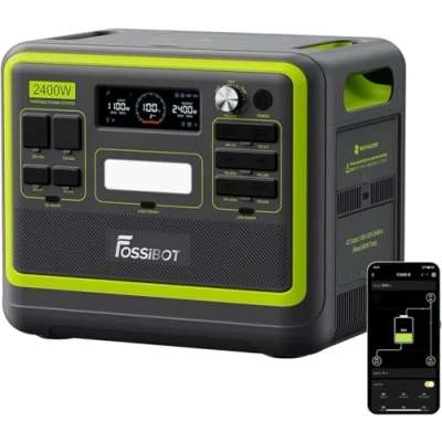 Immagine di FOSSiBOT F2400 Generatore Elettrico Solare Portatile 2400W, 2048Wh LiFePO4 Batteria di Soccorso con 3 Uscite AC 2400W (4800W Pic), Gruppo Elettrogeno per Campeggio Car