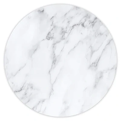 Immagine di Tappetino Mouse effetto marmo I Ø 22 cm rotondo pad dimensioni standard, antiscivolo semplice moderno pietra granito bianco grigio dv_313