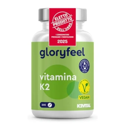 Immagine di Vitamina K2 MK7, 200 Compresse, Qualità Premium K2VITAL®, 200µg per Compressa ad Alto Dosaggio, Menachinone 99,7+% All Trans Integratore Vit Articolazioni &amp; Cartilagini