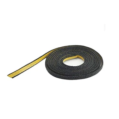Immagine di Guarnizione per camino, 3 m, filo di tenuta, autoadesiva, sportello del stufa, in fibra vetro, resistente al calore fino a 550 C, lunghezza larghezza 10 x 2 mm