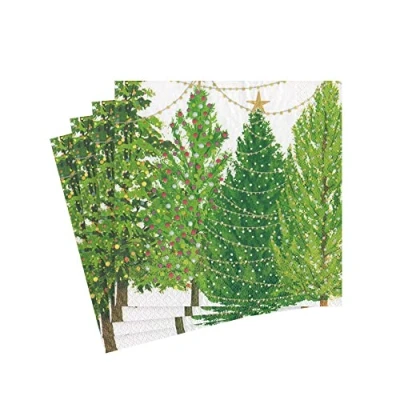 Immagine di Caspari Tovaglioli di carta con alberi Natale luci, 20 per confezione
