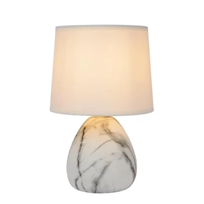 Immagine di Lucide Lampada da tavolo Marmo con base ceramica, bianco