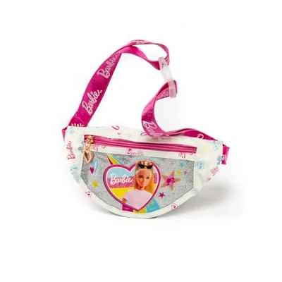 Immagine di ODS Barbie, Marsupio per Bambine con Tasca Frontale, Cerniera e Cintura Regolabile, Incluso 1 Foglio di Stickers Accessorio Fashion in Ecopelle, Età Consigliata +3 Anni
