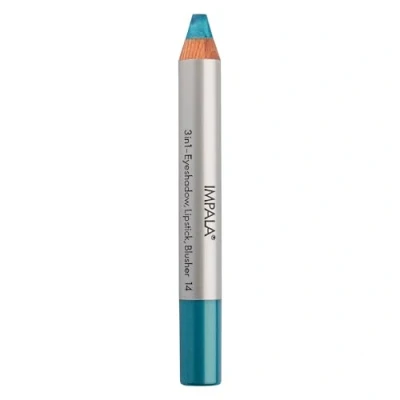 Immagine di Impala Matita Jumbo 3 in 1 Colore 14 Turchese Ombretto, Rossetto e Blush Texture Liscia di Lunga Durata Intenso