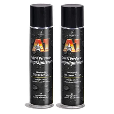 Immagine di ILODA 2 X 400 ML Dr. Wack A1 Cabrio impermeabilizzante per tetto cabriolet, in tessuto, impermeabilizzante, tettuccio cappotto