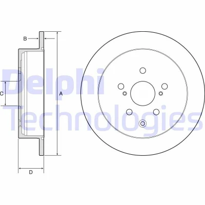 Immagine di DELPHI BG4919C Disco freno 309 10 5 pieno rivestito non trattato senza cuscinetto ruota, anello sensore ABS