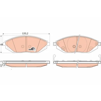Immagine di TRW GDB4606 Kit pastiglie freno COTEC con segnalatore acustico usura CHEVROLET: Spark