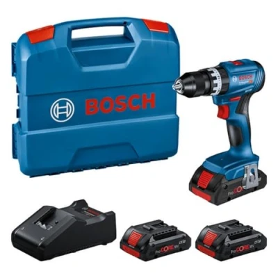 Immagine di Bosch Professional 18V System Trapano con percussione a batteria GSB 45 (velocità di rotazione 1.900 giri/min, incl. 3 batterie ProCORE 4.0Ah, caricabatteria GAL 40, in L Case)