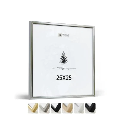 Immagine di Heimlich® 1x Cornice 25x25 cm in metallo argento champagne per documenti Collage grande alluminio quadri Quadrato