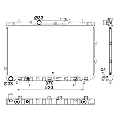 Immagine di NRF 53162 Radiatore motore Alluminio 664 375 16 Alette di raffreddamento saldate KIA: Cerato Hatchback