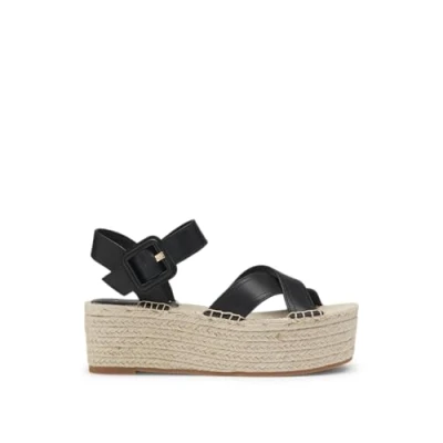 Immagine di BOSS Machica Sandali con cinturino, Donna, Taglia: 39, Black Pelle